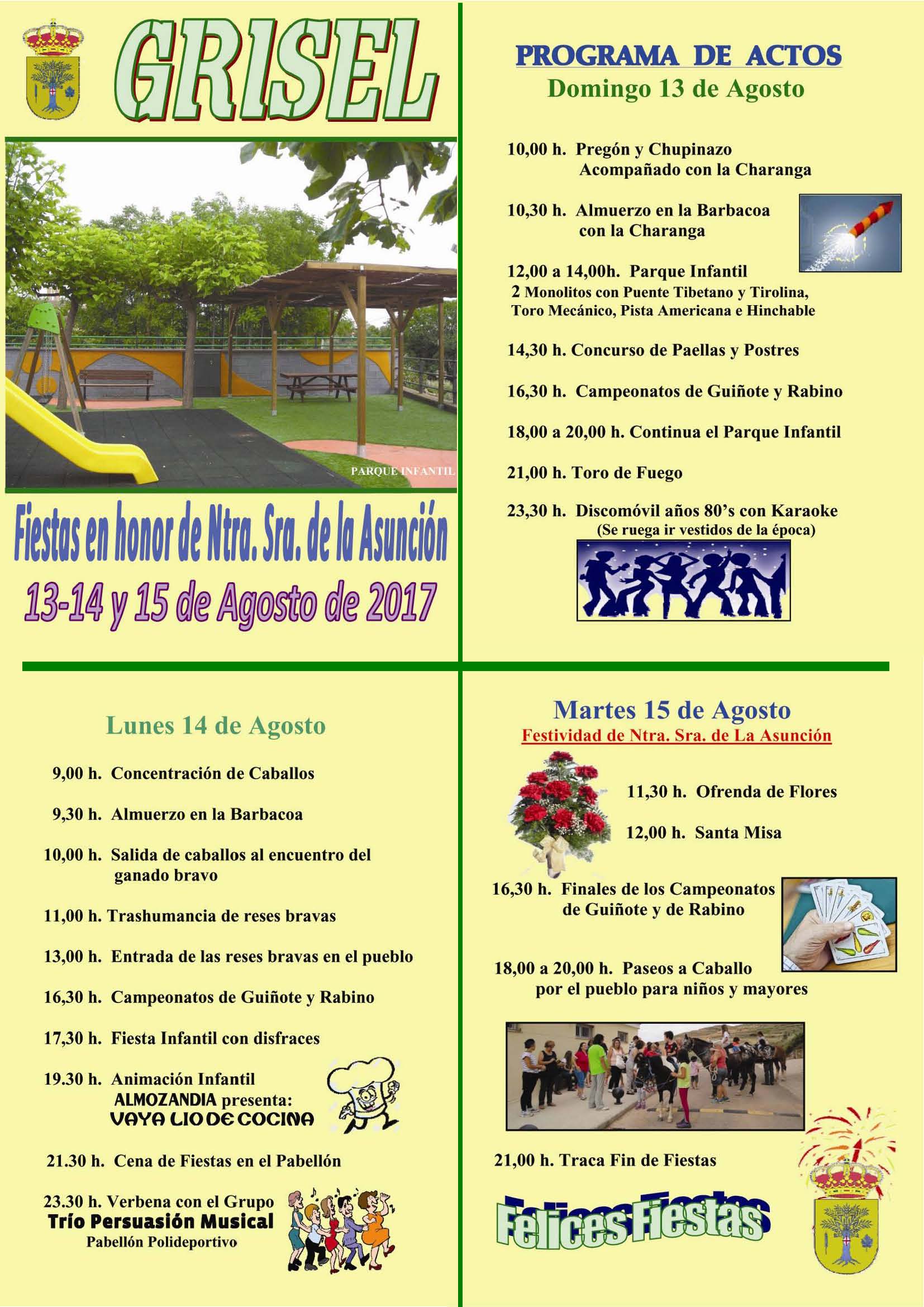 Programa Fiestas Grisel 2017